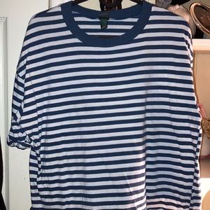 Blue and white striped shirt